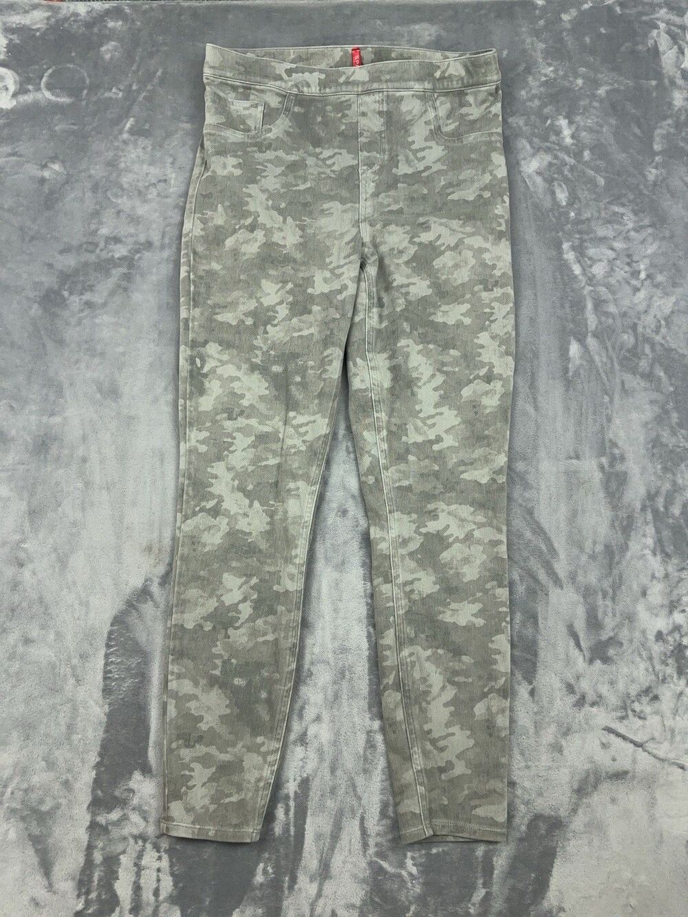 Spanx Jean-ish Ankle Leggings Womens Size XL Stone Wash Camo 20018R High Rise
